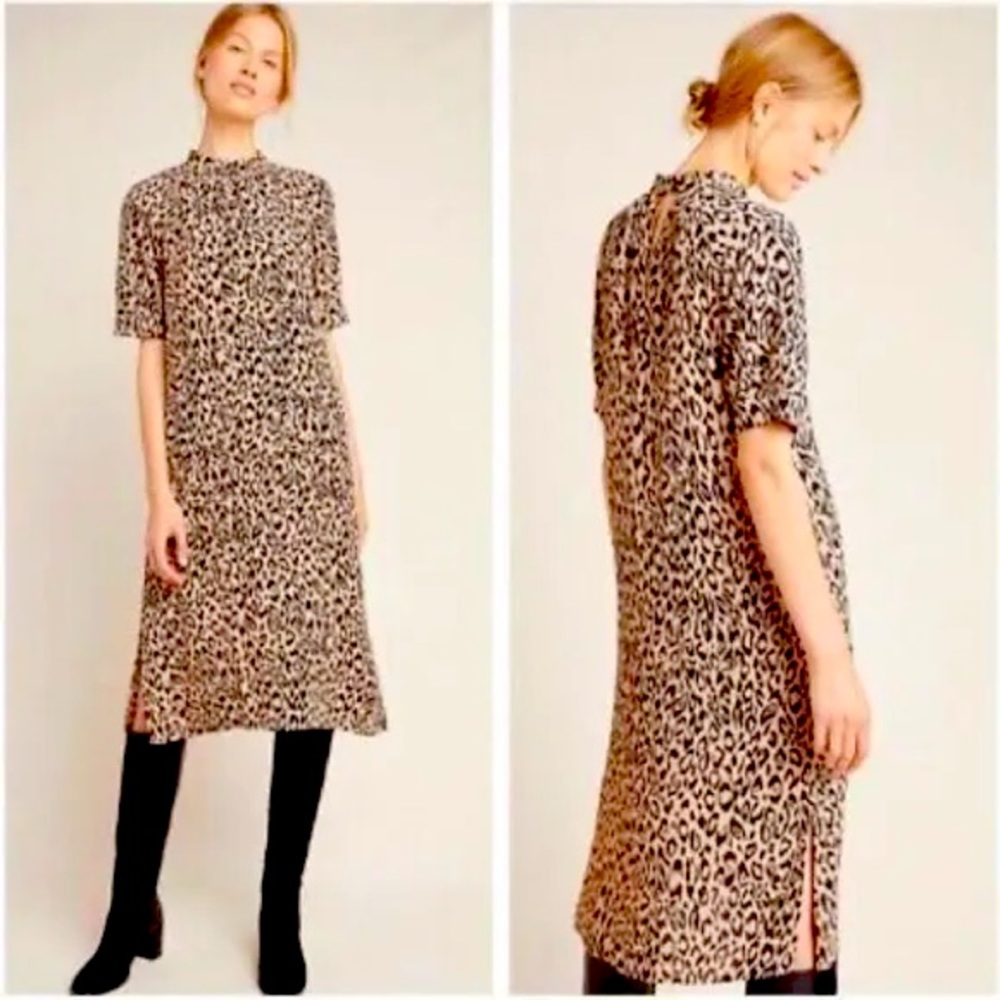 Anthropologie McKenzie
Leopard Animal Print Midi Dress (NWT)
